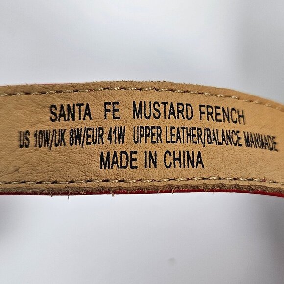 Revere Santa Fe Red Leather Adjustable/T-Strap Comfort Sandal EU 41 W/US 10 W - Picture 12 of 13